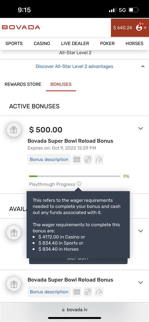 bovada rollover requirements